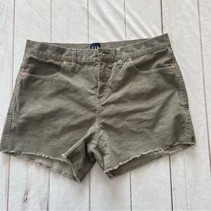 Gap Women’s Corduroy Frayed Pocket Shorts Green Size 10